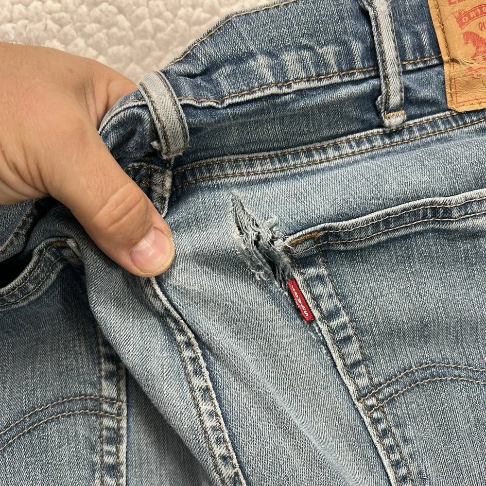 Levi's 505 Jeans Men's 38x30 (Actual 36x28.5) Blue Straight Fit‎ Grunge Casual